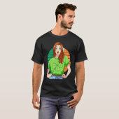 Ginger Girl Leprechaun St Patricks Day C Leaf T-shirt (Voorkant volledig)