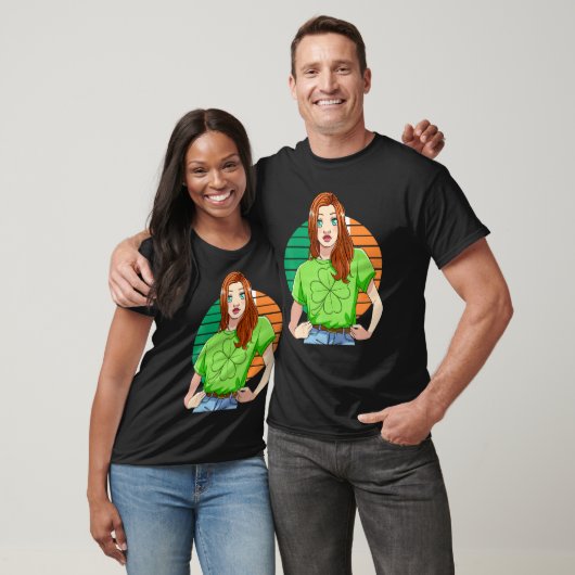 Ginger Girl Leprechaun St Patricks Day C Leaf T-shirt (Unisex)