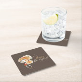 Ginger Girl met Thanksgiving pompoen Kartonnen Onderzetters (Insitu)