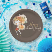 Ginger Girl met Thanksgiving pompoen Papieren Bordje (Feest)