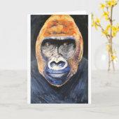 Ginger gorilla wenskaart kaart (Gele Bloem)