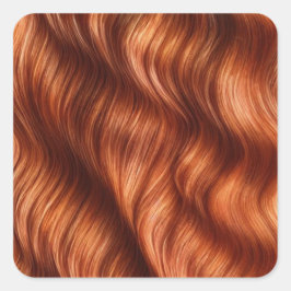 Ginger Hair Background Square Sticker