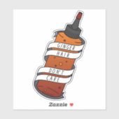 Ginger Hair Dye Bottle Funny Cartoon Slogan Sticker (Vel)