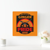 Ginger Haired Pride Vierkante Klok (Huis)