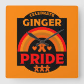 Ginger Haired Pride Vierkante Klok (Voorkant)