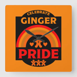 Ginger Haired Pride Vierkante Klok
