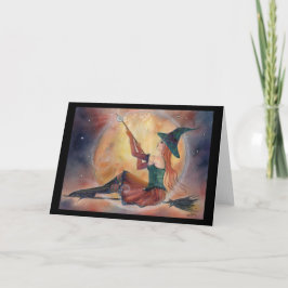 Ginger Halloween heks wenskaart van Renee Kaart