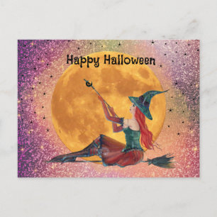 Ginger Halloween witch postkaart van Renee