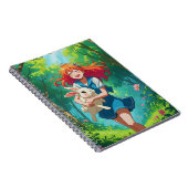 Ginger-harige anime meisje met haar konijn notitieboek (Rechterzijde)