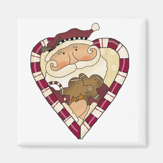Ginger Heart Santa T-shirts en cadeaus Magneet (Voorkant)