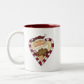 Ginger Heart Santa T-shirts en cadeaus Tweekleurige Koffiemok (Links)