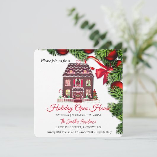 Ginger House, Kerstkrans Feestdagenkaart (Staand voorkant)