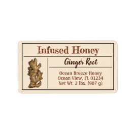 Ginger Infused Honey Jar Goldenrod Product Etiket