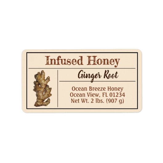 Ginger Infused Honey Jar Goldenrod Product Etiket (Voorkant)