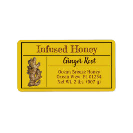 Ginger Infused Honey Jar Product Etiket