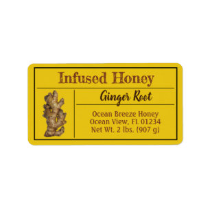 Ginger Infused Honey Jar Product Etiket