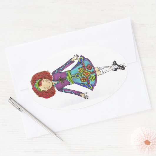 Ginger Irish Dancer Sticker (Envelop)