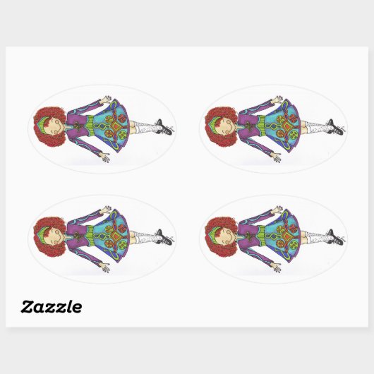 Ginger Irish Dancer Sticker (Vel)