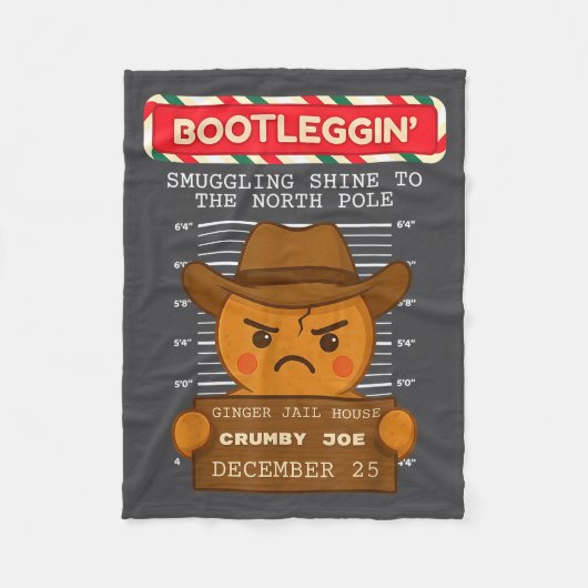 Ginger Jailhouse Christmas Humor Gingerbread Coupl Fleece Deken (Voorkant)