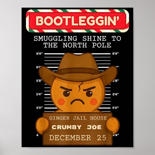 Ginger Jailhouse Christmas Humor Gingerbread Coupl Poster (Voorkant)