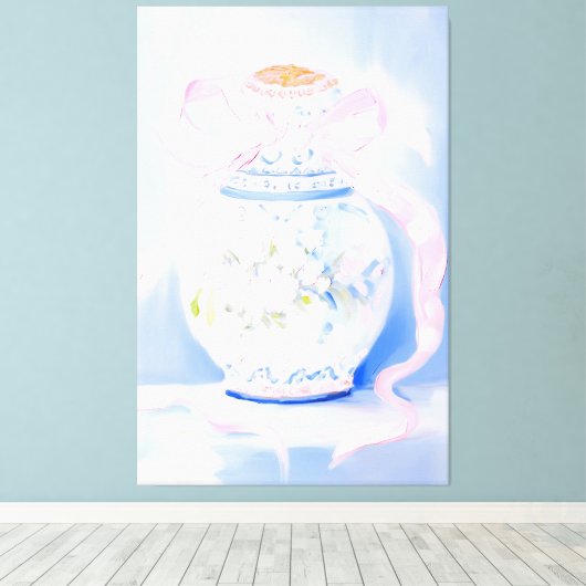 Ginger Jar Acryl schilderij Preppy muurkunst Canvas Afdruk (Insitu (Houten vloer))