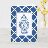 Ginger Jar & Bamboo | Monogram M | Note-Kaart Kaart (Gele Bloem)