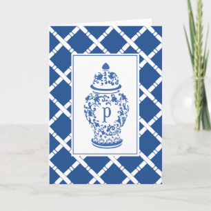 Ginger Jar & Bamboo   Monogram P   Note-Kaart Kaart