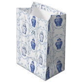 Ginger Jar Blauw en Wit Chinoiserie Medium Cadeauzakje (Voorkant Gekanteld)