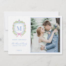 Ginger Jar & Christmas Berries Crest Monogram Kaart