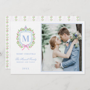 Ginger Jar & Christmas Berries Crest Monogram Kaart