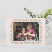 Ginger Jar & Christmas Berries Crest Monogram Kaart (Staand voorkant)