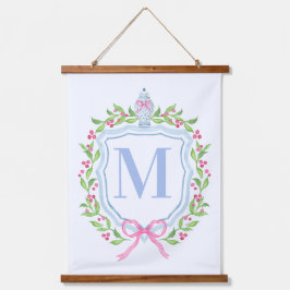 Ginger Jar & Christmas Berries Monogram Hangend Wandkleed