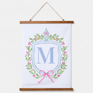 Ginger Jar & Christmas Berries Monogram Hangend Wandkleed