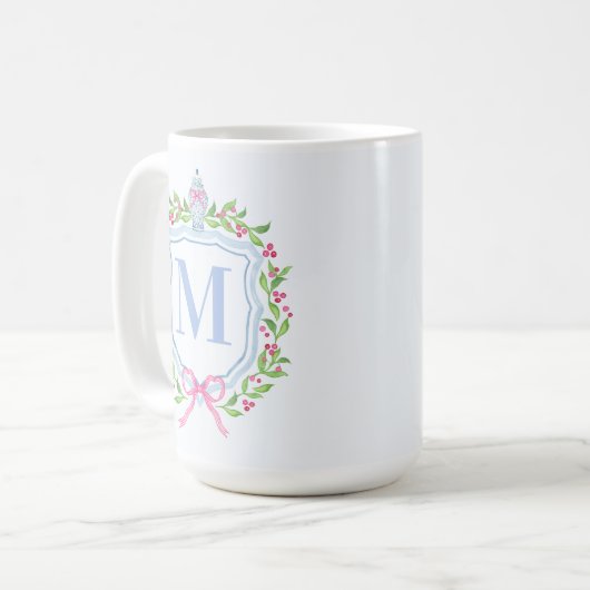 Ginger Jar & Christmas Berries Monogram Koffiemok (Voorkant links)