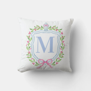 Ginger Jar & Christmas Berries Monogram Kussen