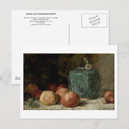 Ginger Jar en appels, Vincent van Gogh Briefkaart (Voorkant / Achterkant)