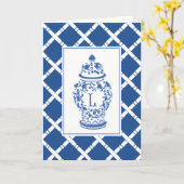 Ginger Jar en Bamboo | Monogram L | Opmerking Kaar Kaart (Gele Bloem)