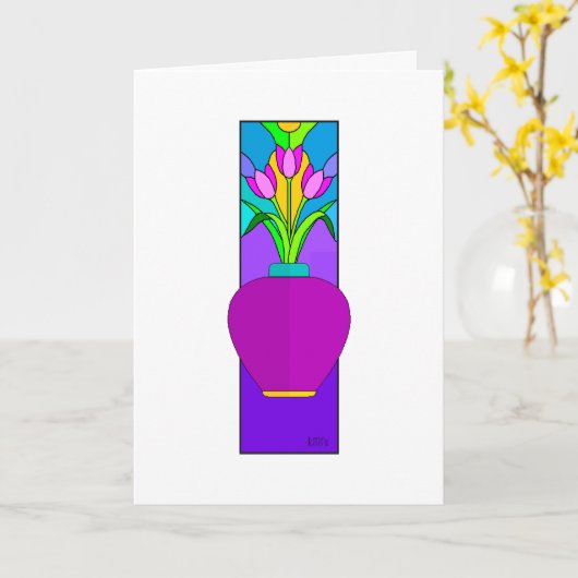 Ginger Jar Floral Kaart (Gele Bloem)