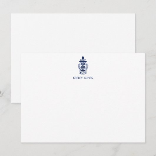 Ginger Jar Gepersonaliseerde Flat Note Kaart Notitiekaartje (Voorkant / Achterkant)