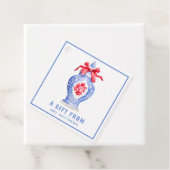 Ginger Jar met rode strik gepersonaliseerd Bedankjes Labels (In situ)