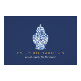 Ginger Jar Pottery Blauw/Wit Logo Downloaden Perfect Poster