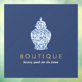 Ginger Jar Pottery Logo Blue Boutique Designer Raamsticker (Vel 3)
