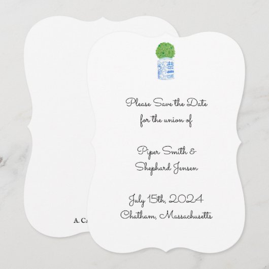 Ginger Jar Topiary Uitnodiging (Voorkant / Achterkant)