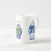 Ginger Jars Bows Chinoiserie Bone China Coffee Mok (Voorkant rechts)