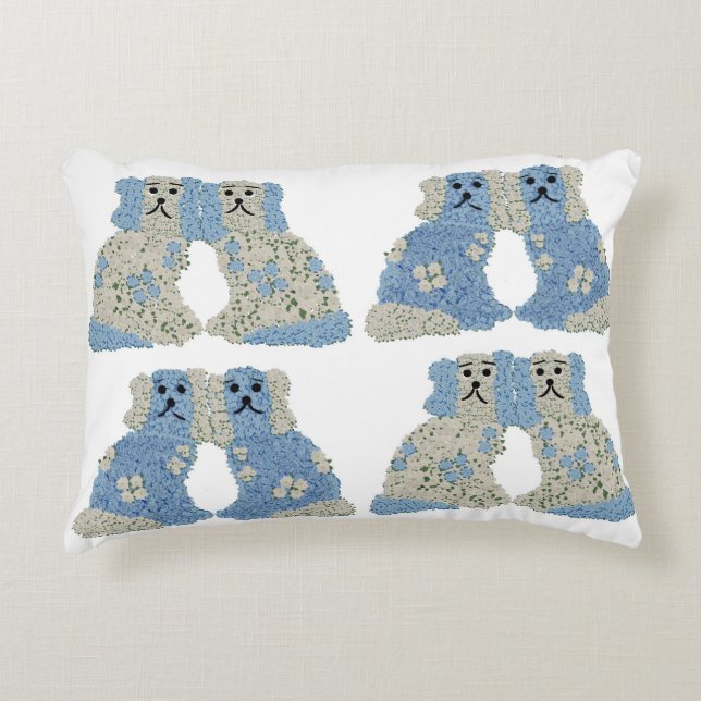 Ginger Jars Magnolias Staffordshire Dogs Accent Kussen (Voorkant)