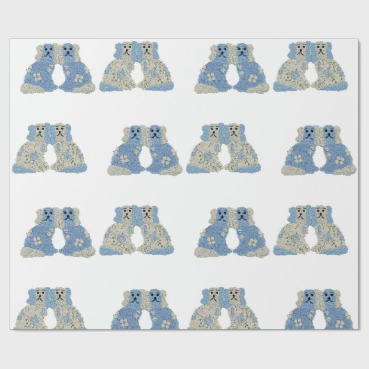 Ginger Jars Magnolias Staffordshire Dogs Cadeaupapier (Vlak)