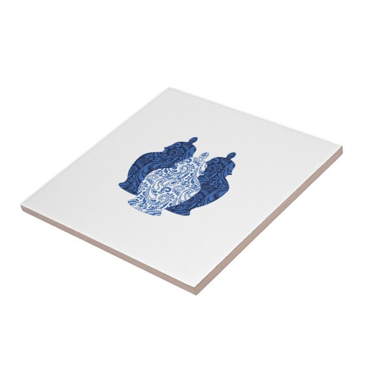 Ginger Jars Pottery Blue/White-keramische tegel Tegeltje (Zijkant)