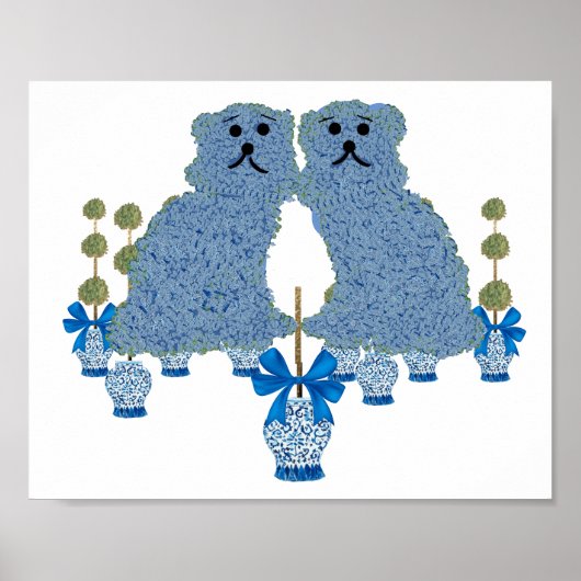 Ginger Jars Staffordshire Dogs Topiary art Poster (Voorkant)