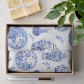 Ginger Jars van Chinese Blauwe en Witte Floral Tissuepapier (Geschenk)