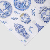 Ginger Jars van Chinese Blauwe en Witte Floral Tissuepapier (Detail)